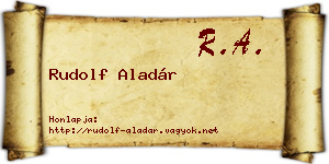 Rudolf Aladár névjegykártya